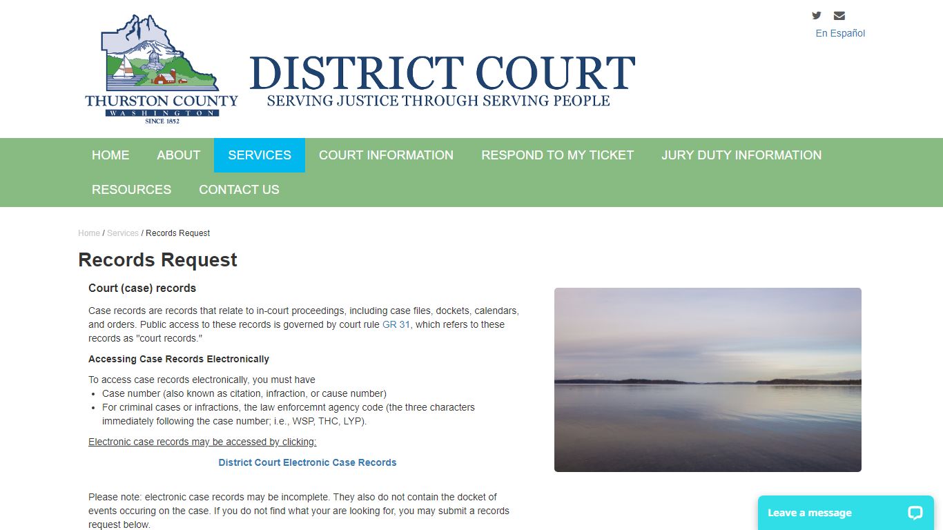 Records Request | Thurston District Court