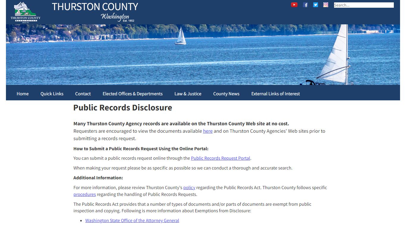 Thurston County | Home | Public Records